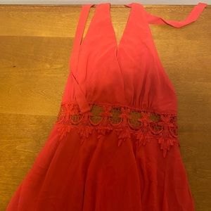 Halter red dress